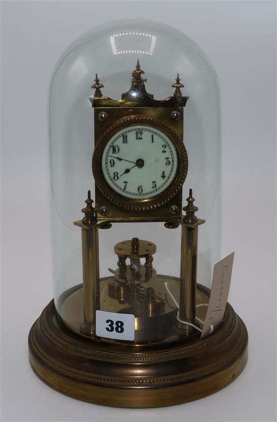 Anniversary clock under a glass dome